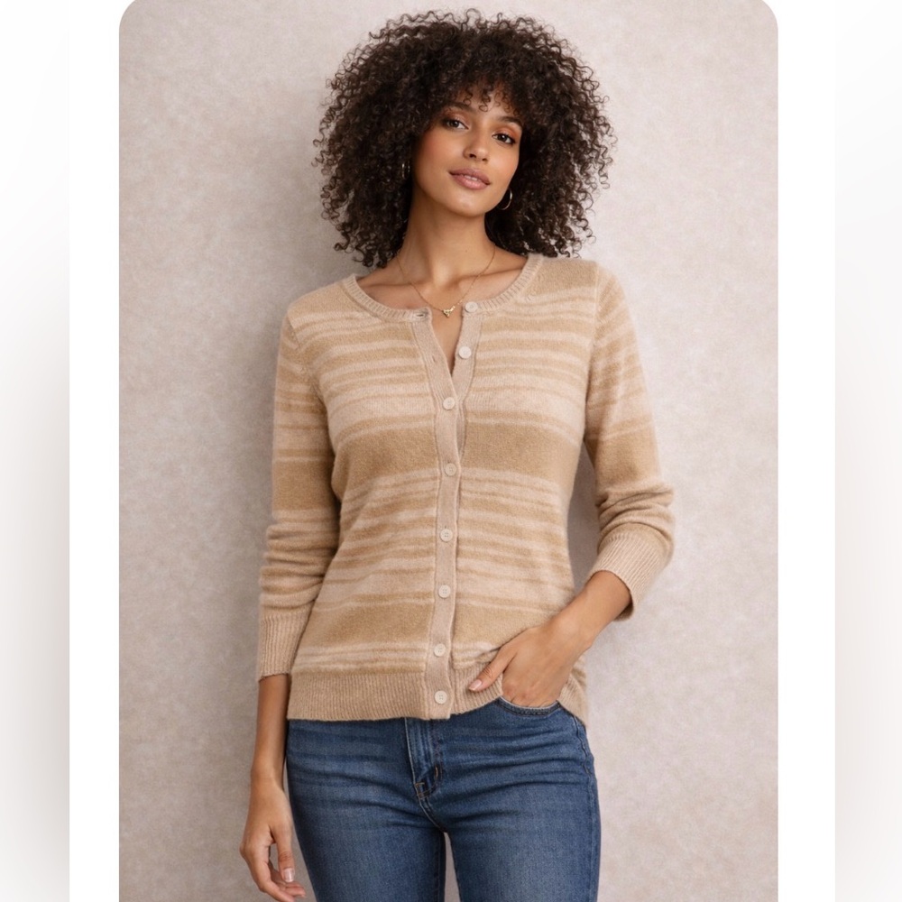 Anthropologie moth striped cashmere cardigan